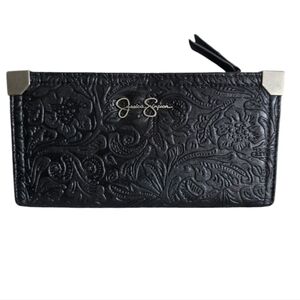 New Jessica Simpson Black Wallet Bifold Meteorite Fran Clutch Purse